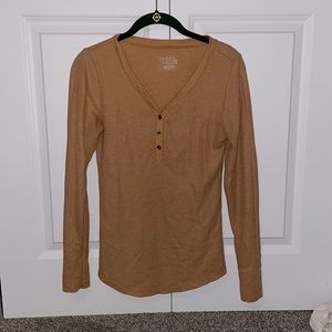 Mustard V Neck Long John Shirt